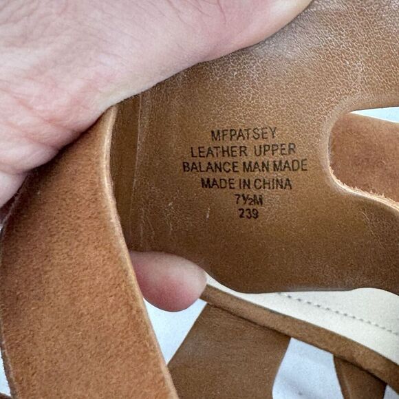 Marc Fisher Suede Lace-up Block Heel Sandals: Paradox Cognac Size 7.5 - Picture 4 of 8